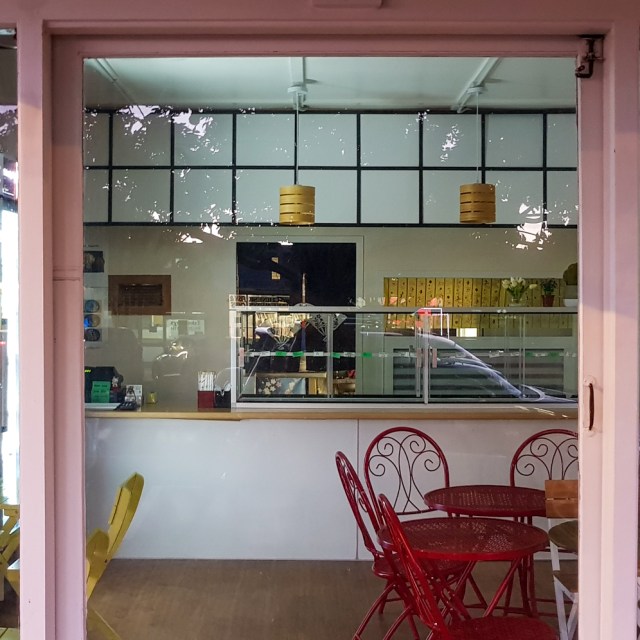 Enjoy. Shakespeare Street shops, Leamington, Waikato, New Zealand.