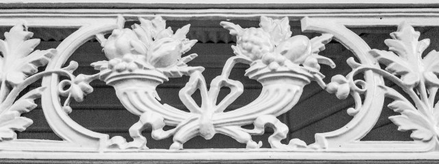 wrought iron detail, Leamington band rotunda Leamington Domain. 25 July 2018