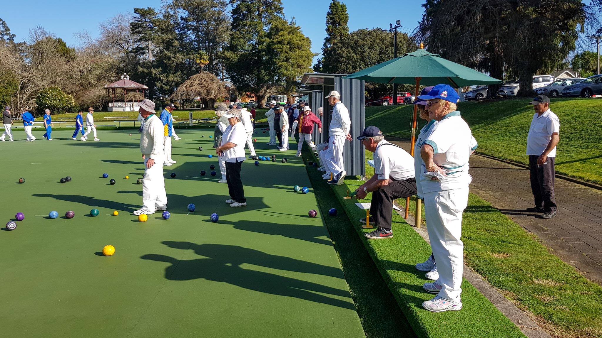 Bowling green, Cambridge Domain, Waikato, New Zealand.