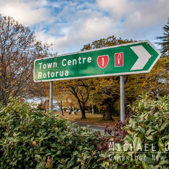 SH1 at the white church corner Cambridge New Zealand