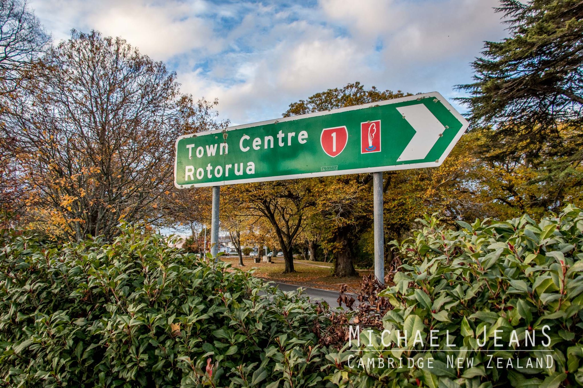 SH1 at the white church corner Cambridge New Zealand