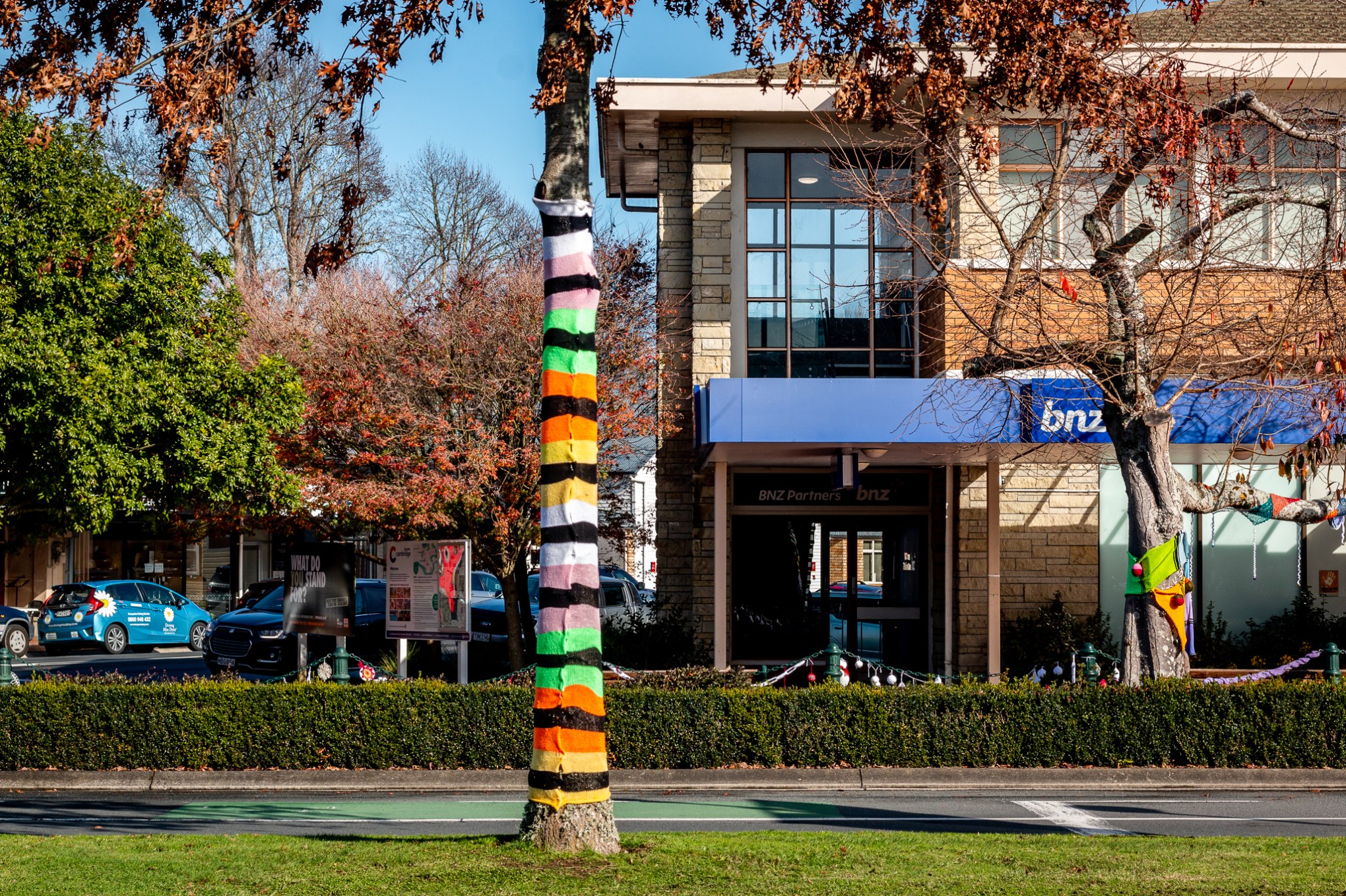 Yarn bombing Victoria Street Cambridge