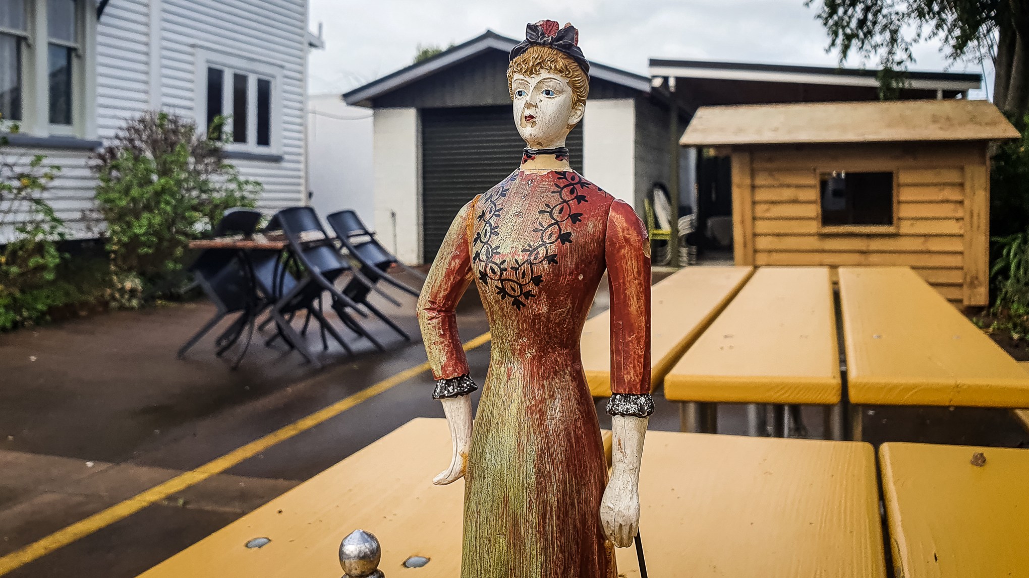 today the silver teapot, this elegant lady and the copper ladle